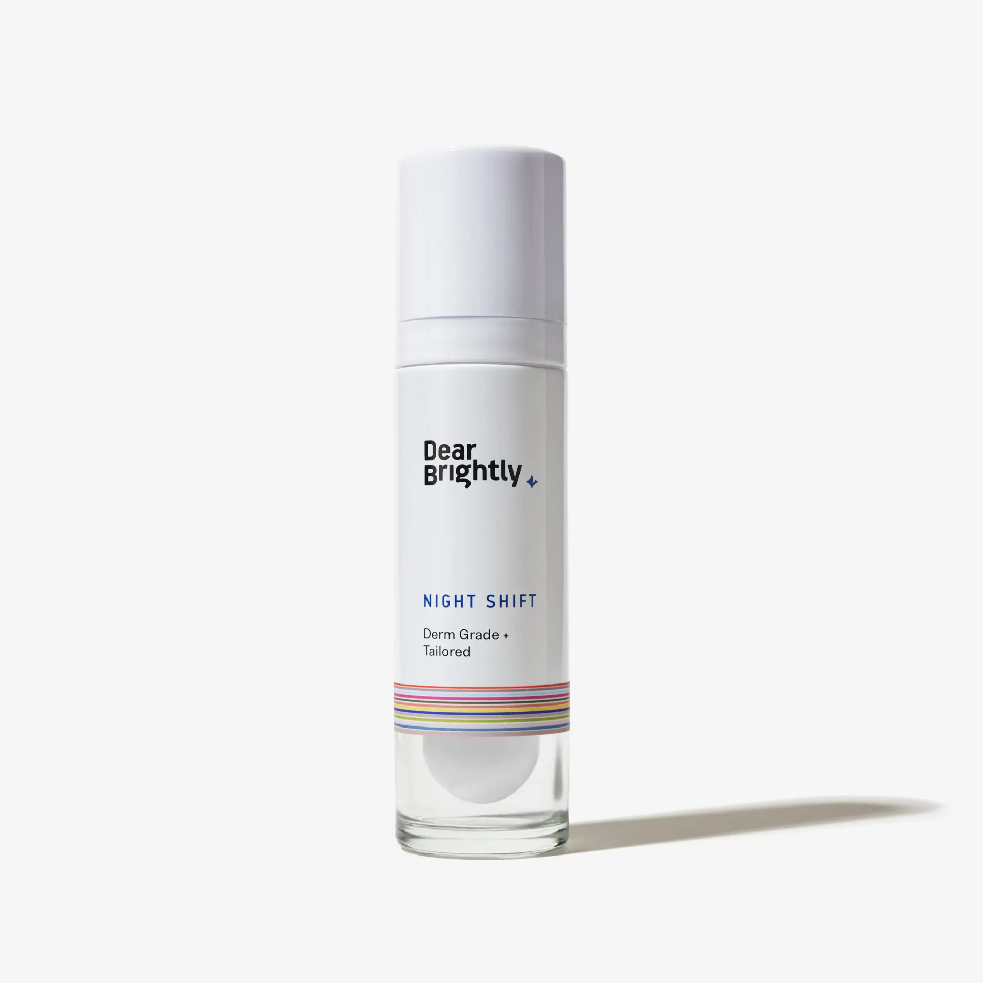 A white bottle labeled 