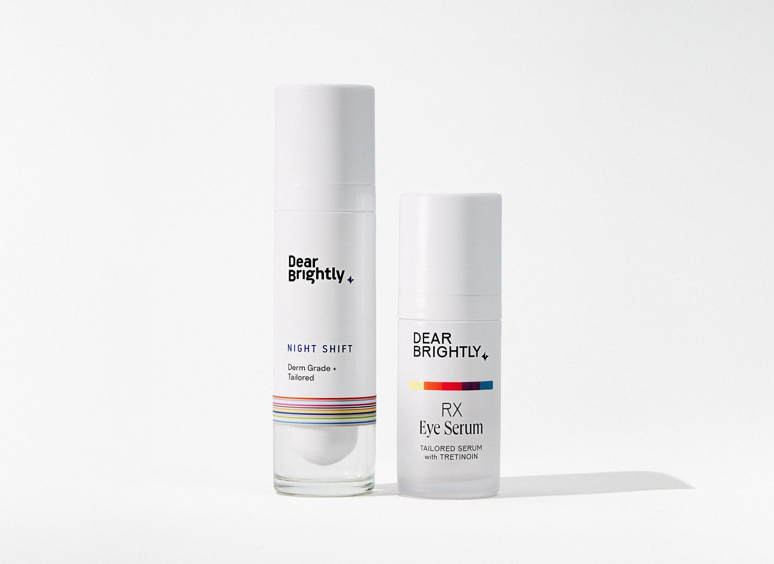 A bottle of Night Shift and Rx Eye Serum together